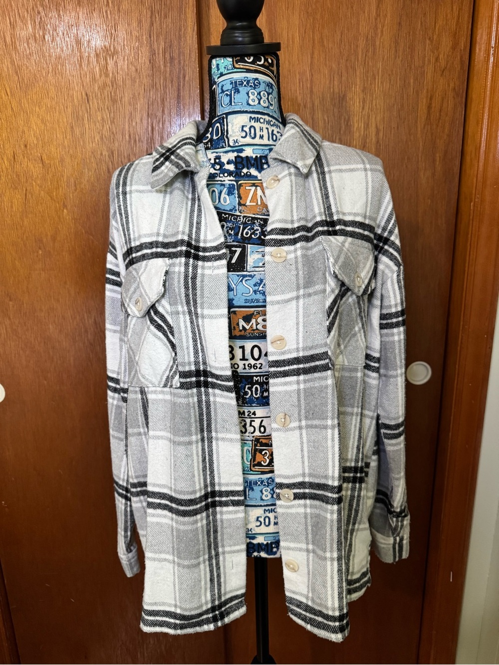 Altar'd State Black and White Plaid Jacket